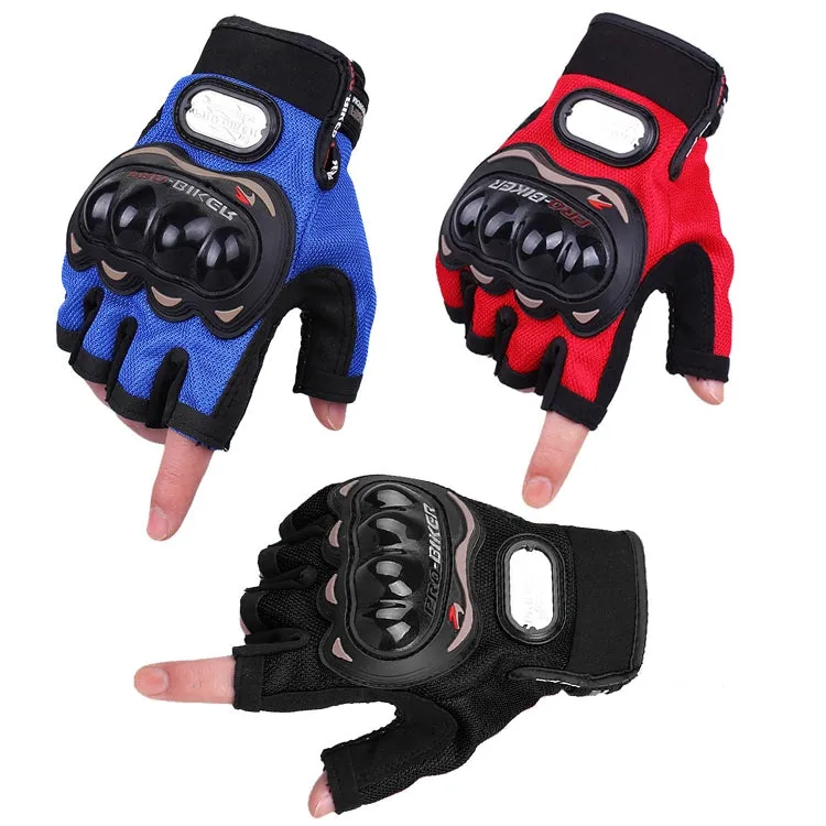 PRO-BIKER PRO01C Outdoor Cycling Glove Motorcycle Anti-Drop Safety Protection Half-Finger Glove, Specification: L(Red)