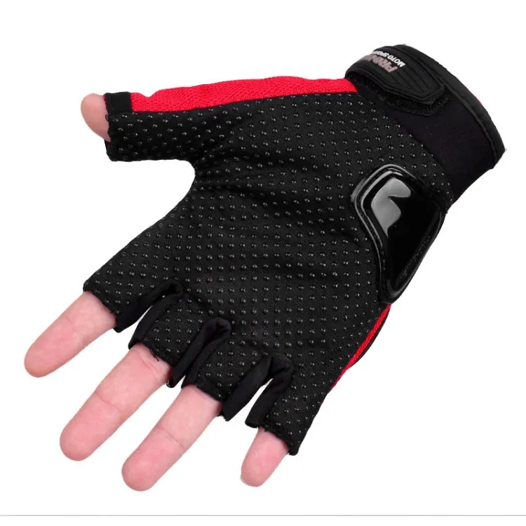 PRO-BIKER PRO01C Outdoor Cycling Glove Motorcycle Anti-Drop Safety Protection Half-Finger Glove, Specification: L(Red)