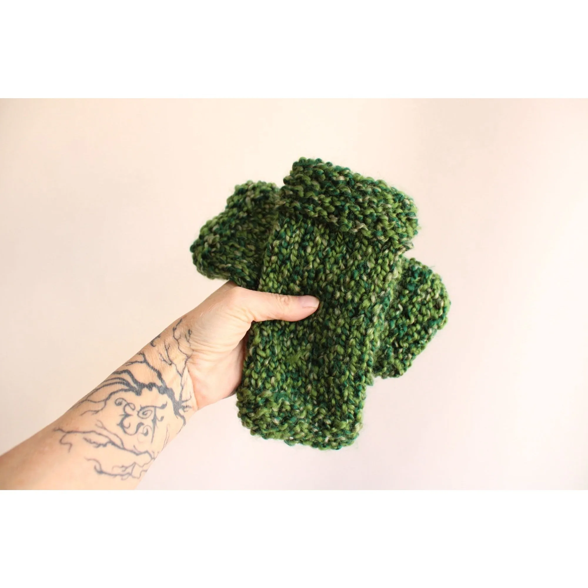 "Emerald Isle" Handknit Fingerless Gloves