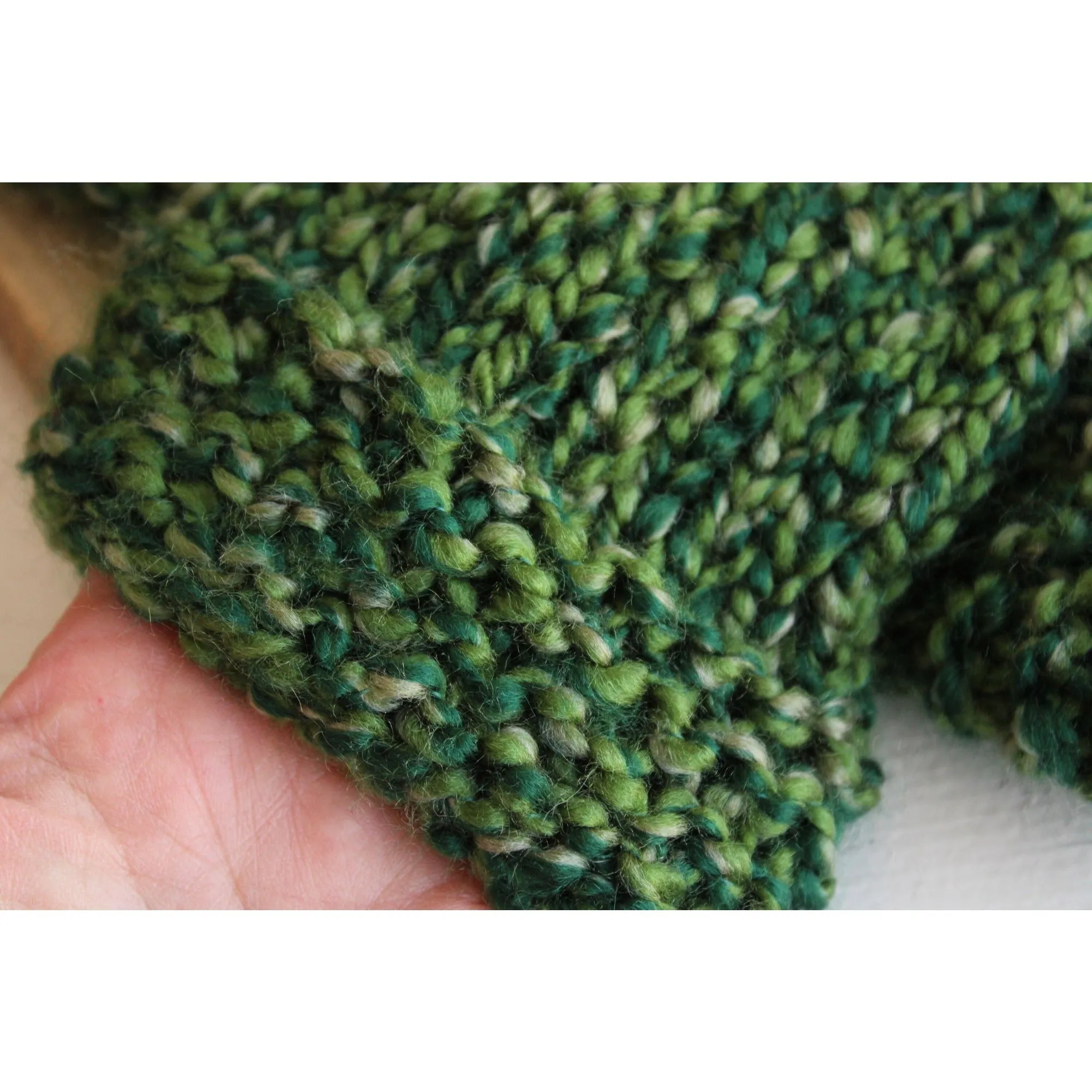 "Emerald Isle" Handknit Fingerless Gloves