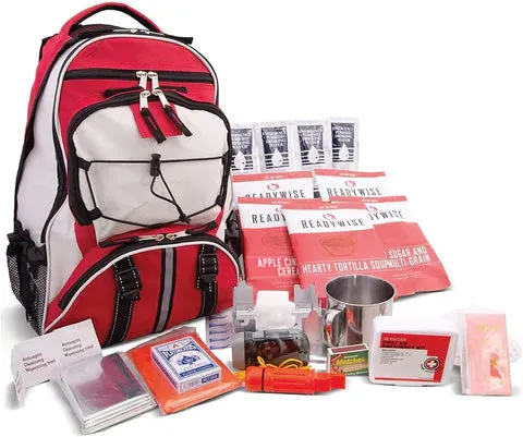 Red 64 Piece Survival Backpack