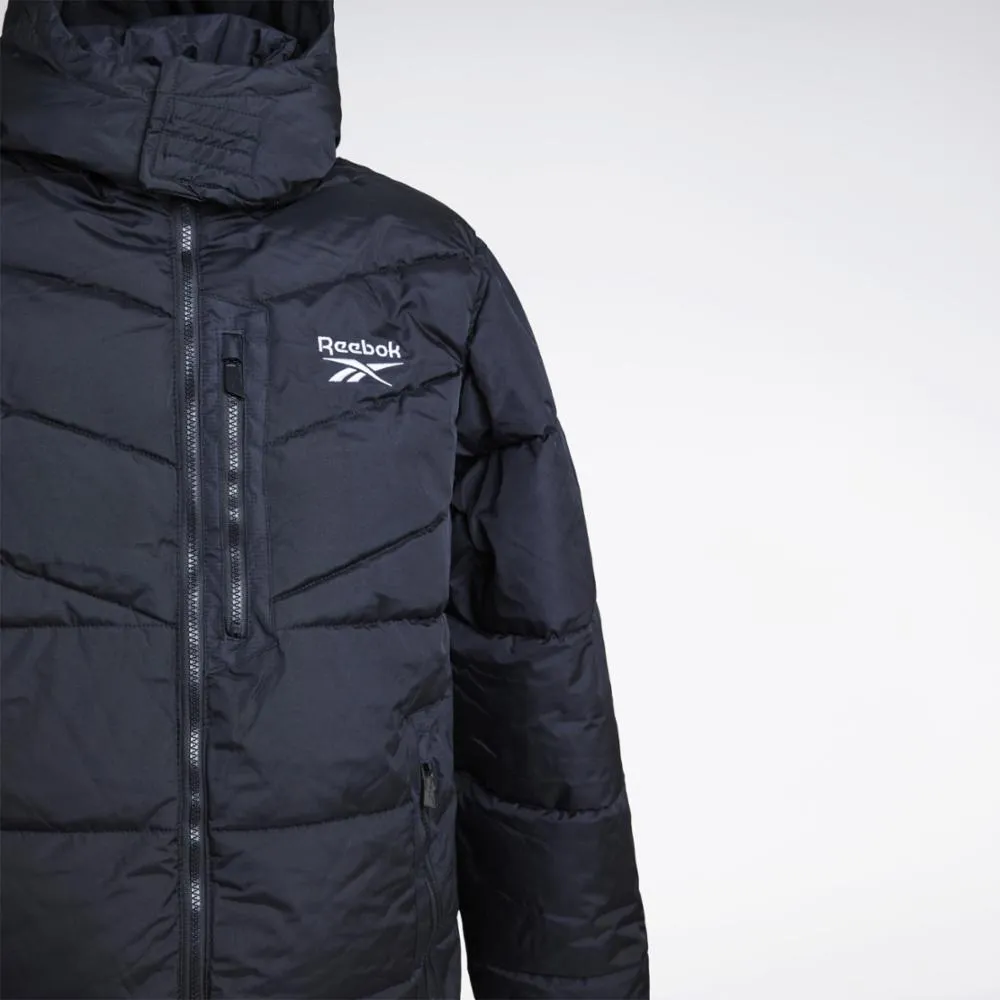 Reebok Apparel Men Quilted Puffer Winter Jacket BLACK