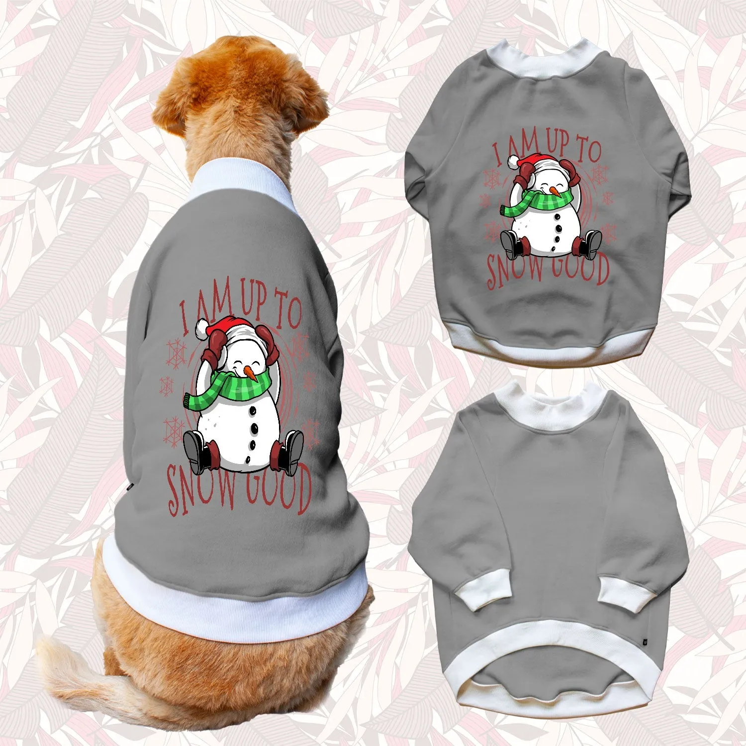 Ruse 'Basics' "I Am Upto Snow Good" Printed Crew Neck Full Sleeve Sweatshirt For Dogs