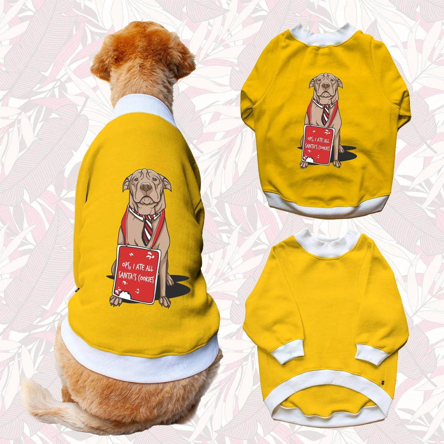 Ruse 'Basics' "I Ate Santa's Cookies" Printed Crew Neck Full Sleeve Sweatshirt For Dogs