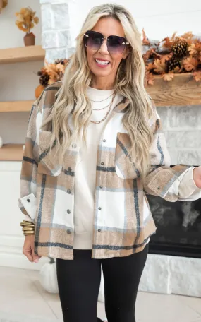 Rustic Charm Plaid Button Down Jacket