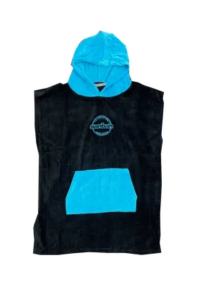 Sanbah Youth Hooded Poncho Towel - Black/Blue