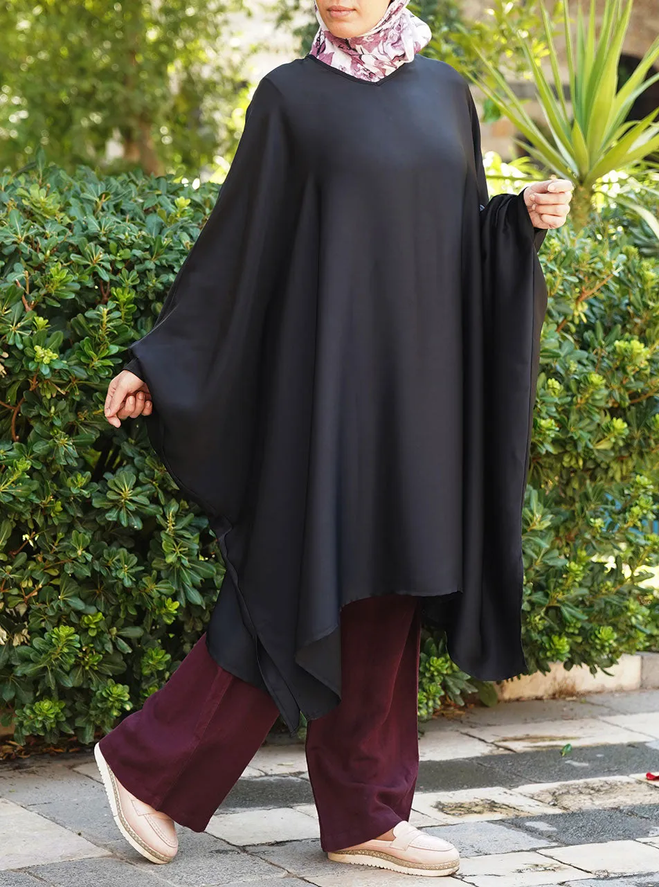 Satin Batwing Poncho