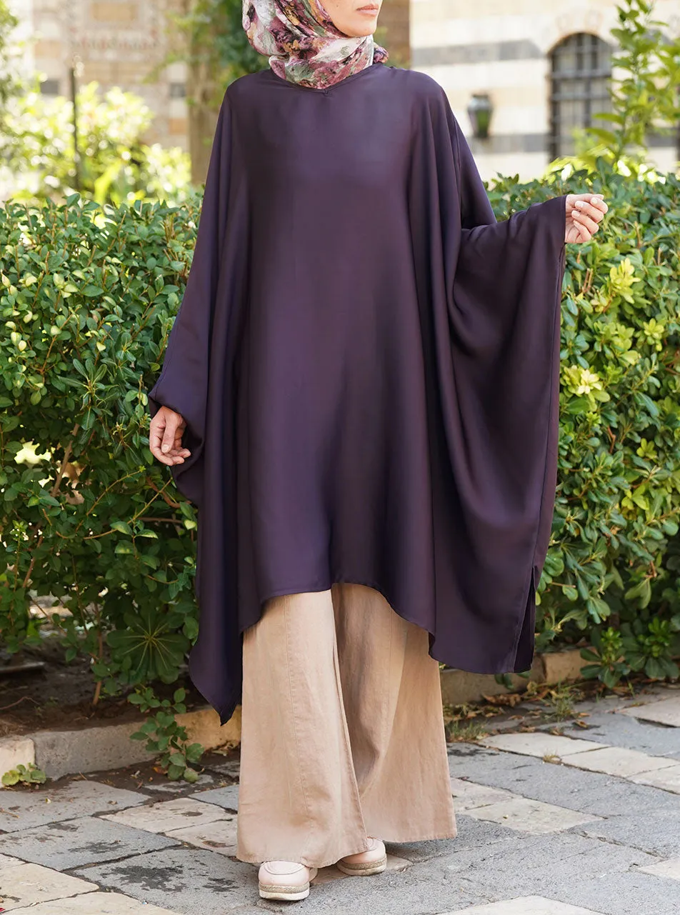 Satin Batwing Poncho