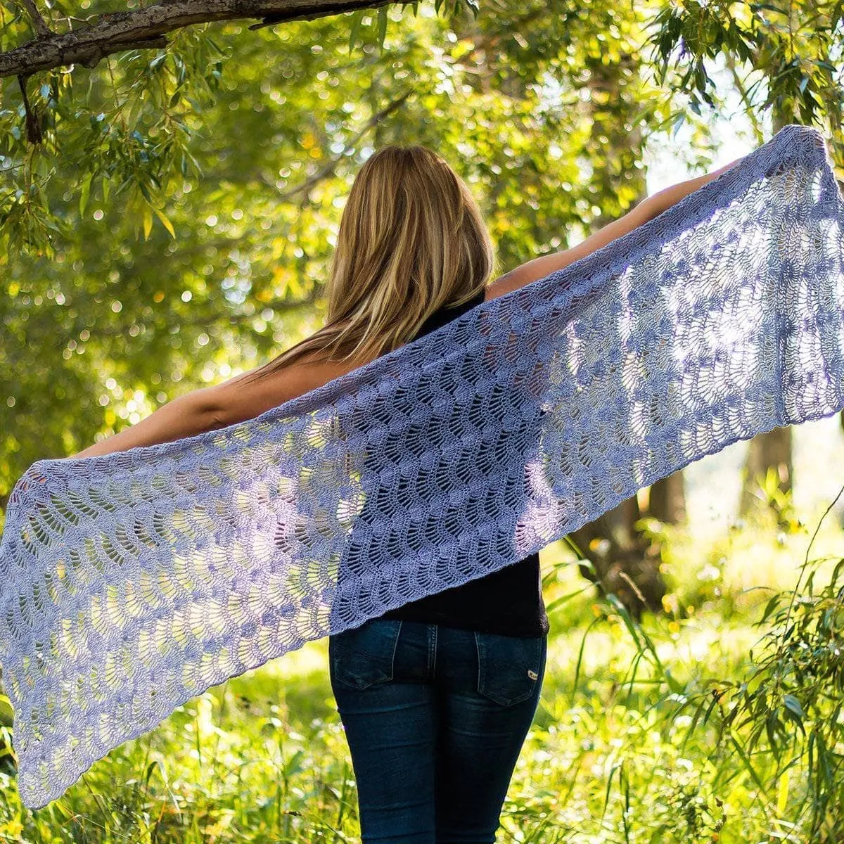 Silk Waves Shawl Crochet Pattern