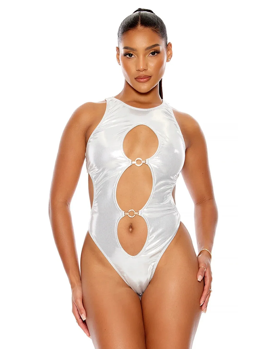 Silver Poolside Bodysuit