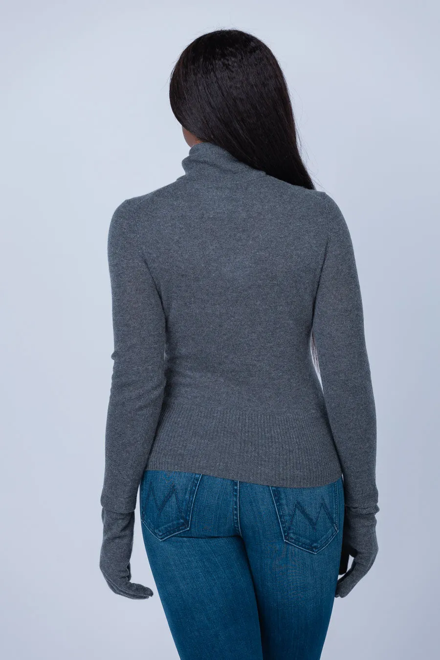 Simkhai Dita Gloved Turtleneck in Charcoal Melange