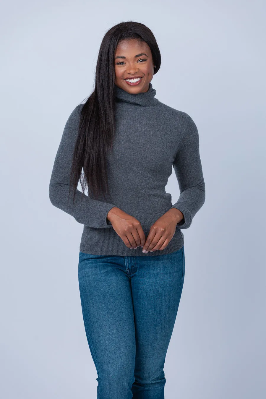 Simkhai Dita Gloved Turtleneck in Charcoal Melange