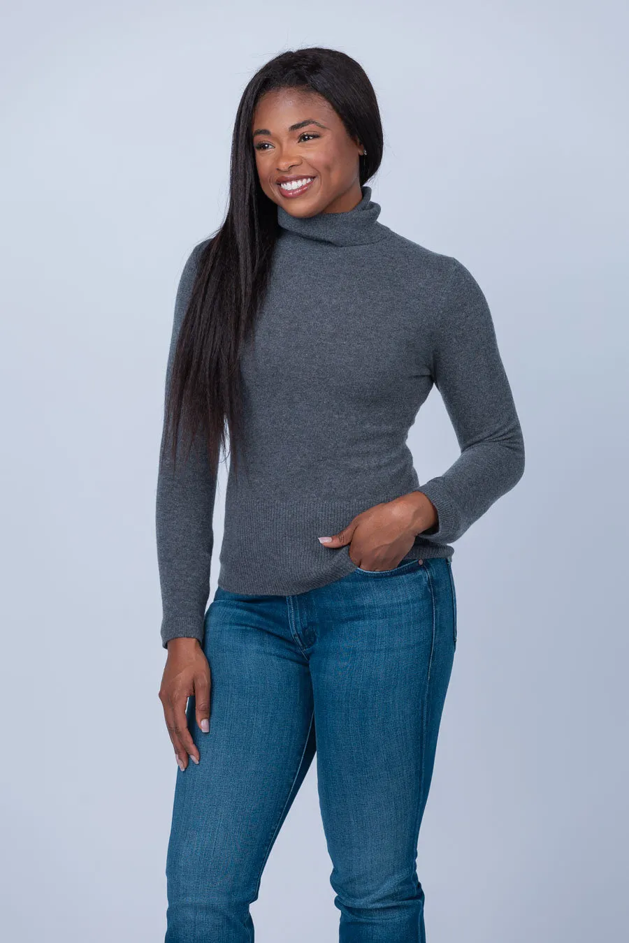 Simkhai Dita Gloved Turtleneck in Charcoal Melange