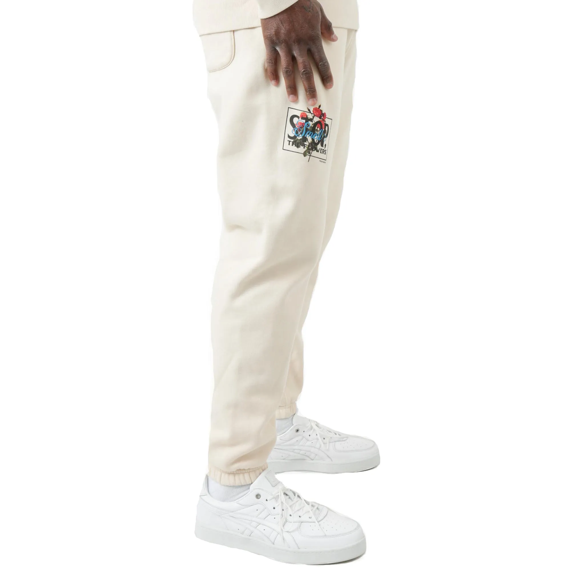 Smell The Flowers Sweatpants - Bone