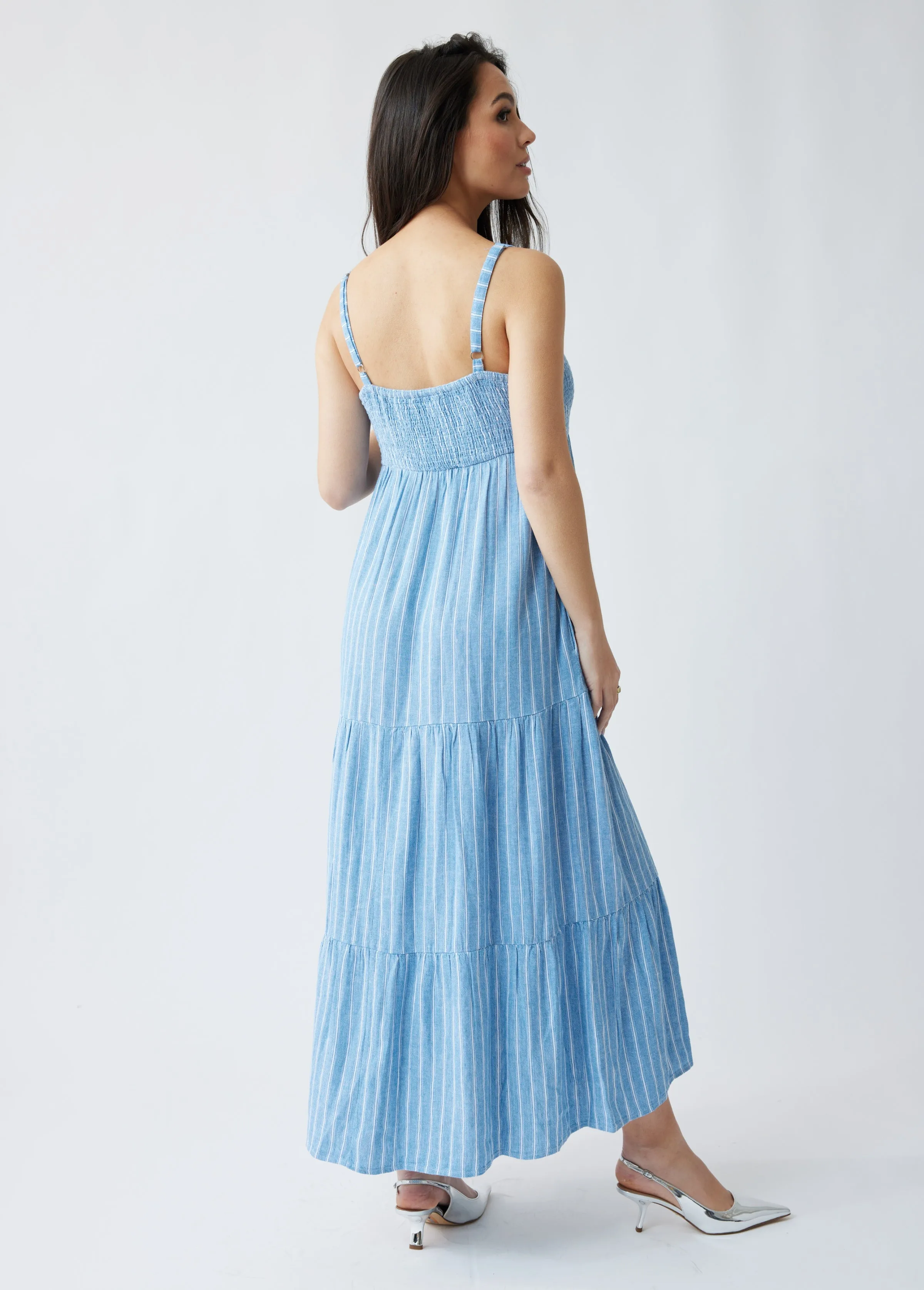 Smocked Maternity Maxi Dress