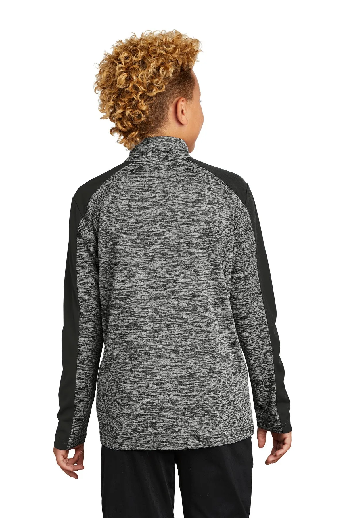 Sport-Tek ® Youth PosiCharge ® Electric Heather Colorblock 1/4-Zip Pullover. YST397