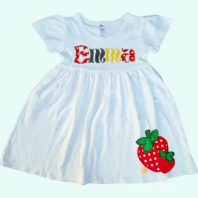 Strawberry dress, Strawberry birthday dress, Berry dress, Girls dress