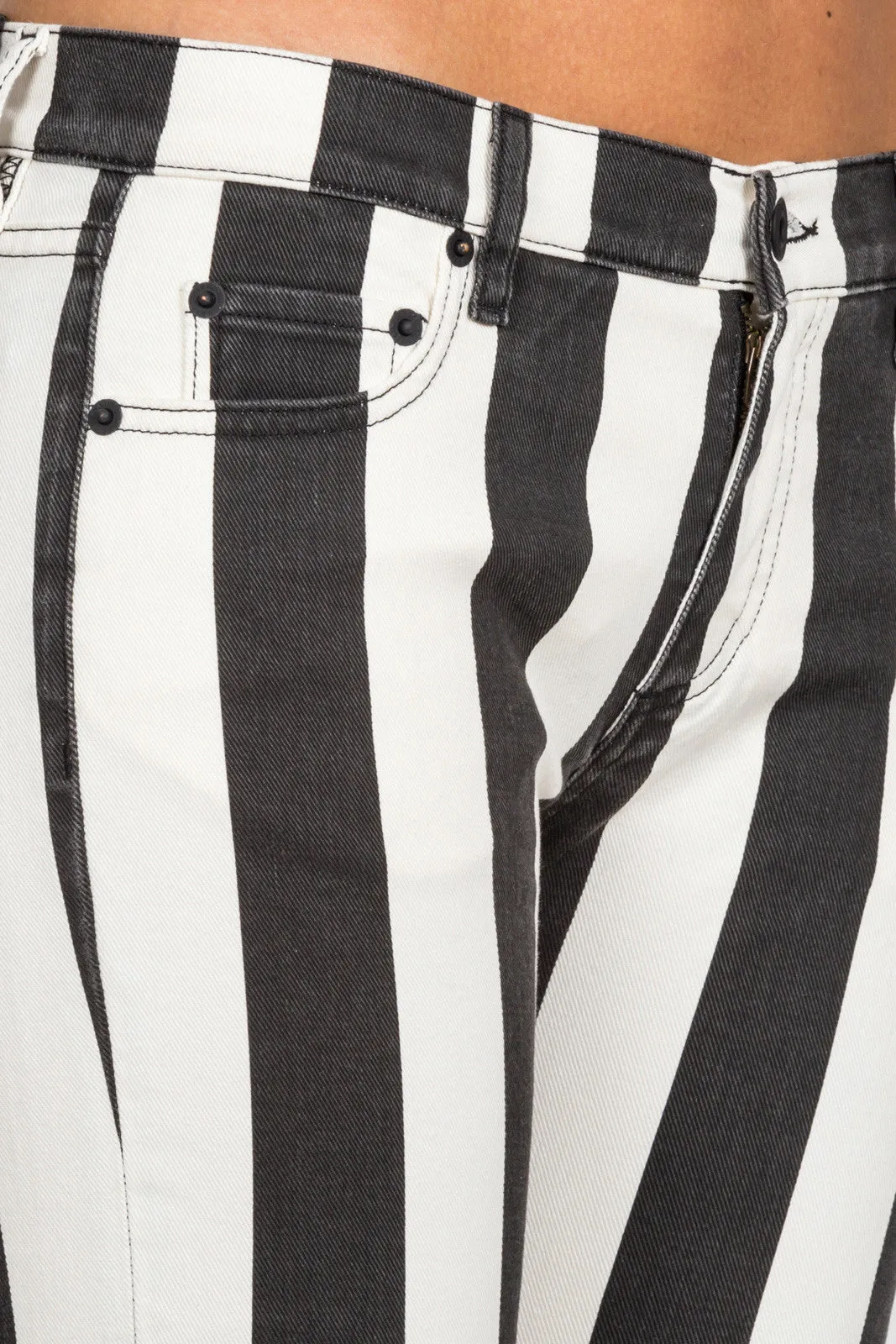 Striped Skinny 5 Pockets Jeans