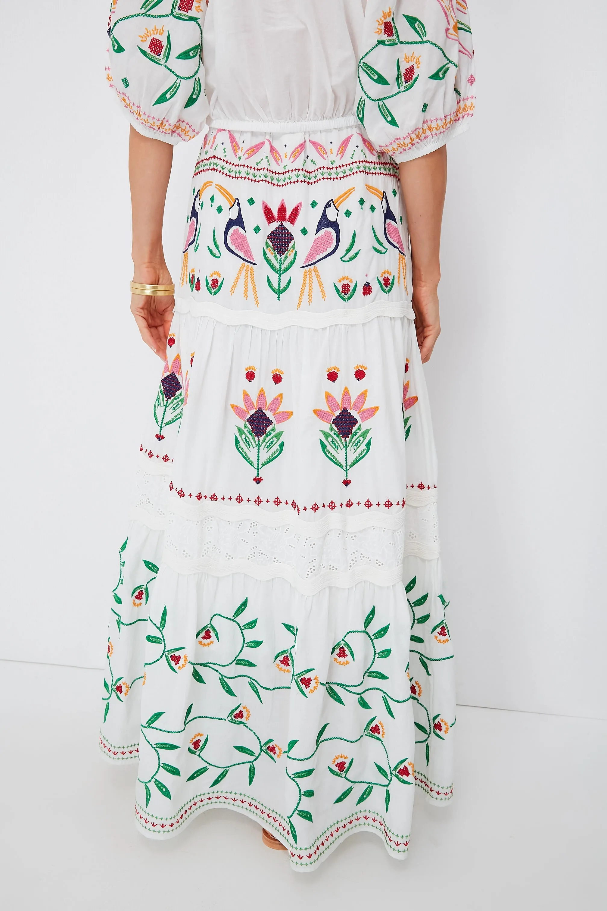 Summer Garden Embroidered Maxi Skirt