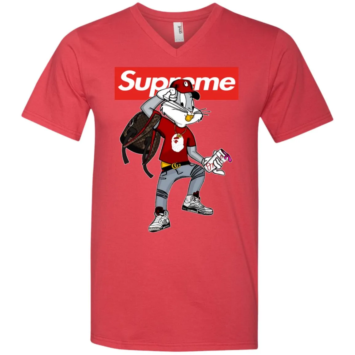 Supreme Rabbit Shirt Men V-Neck T-Shirt