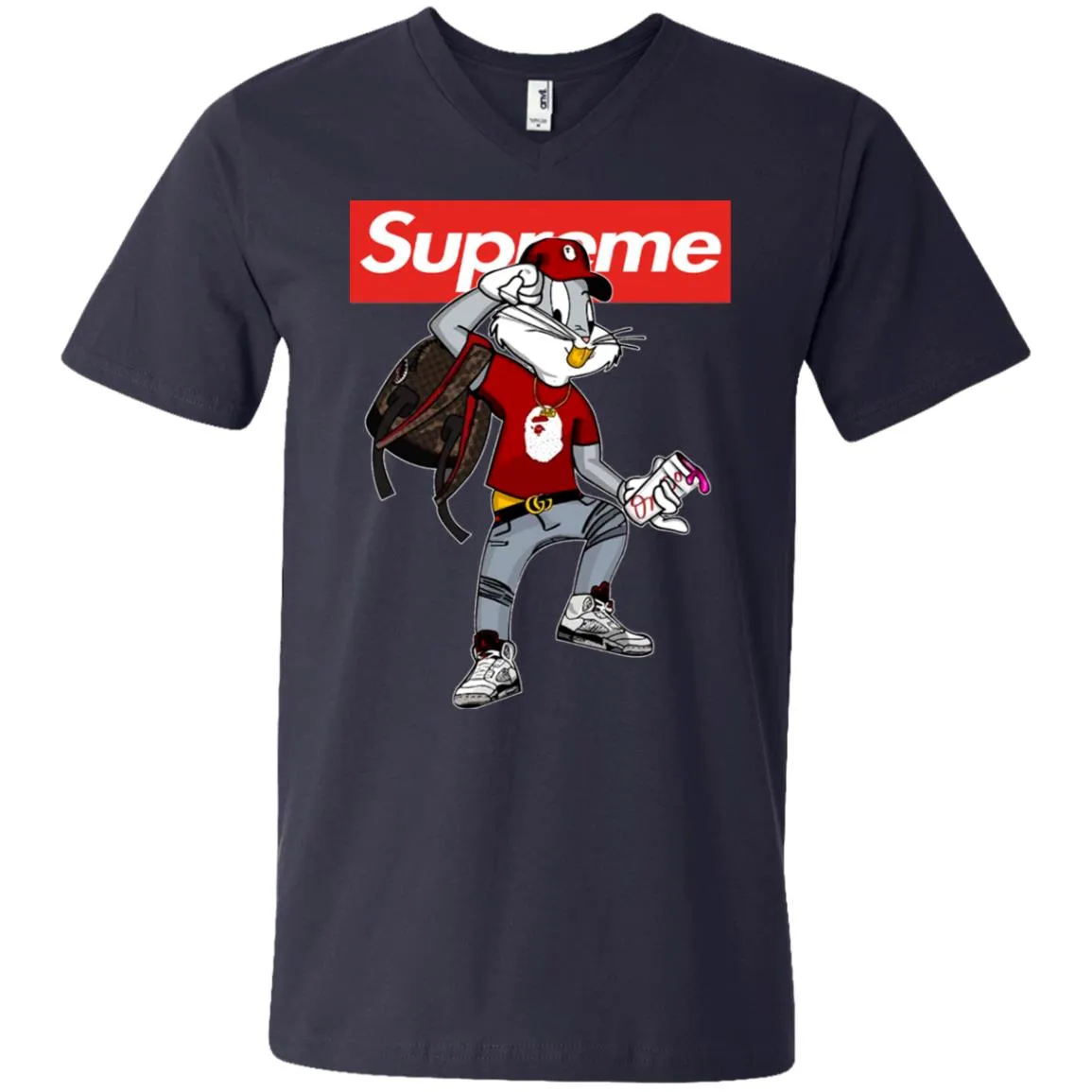 Supreme Rabbit Shirt Men V-Neck T-Shirt