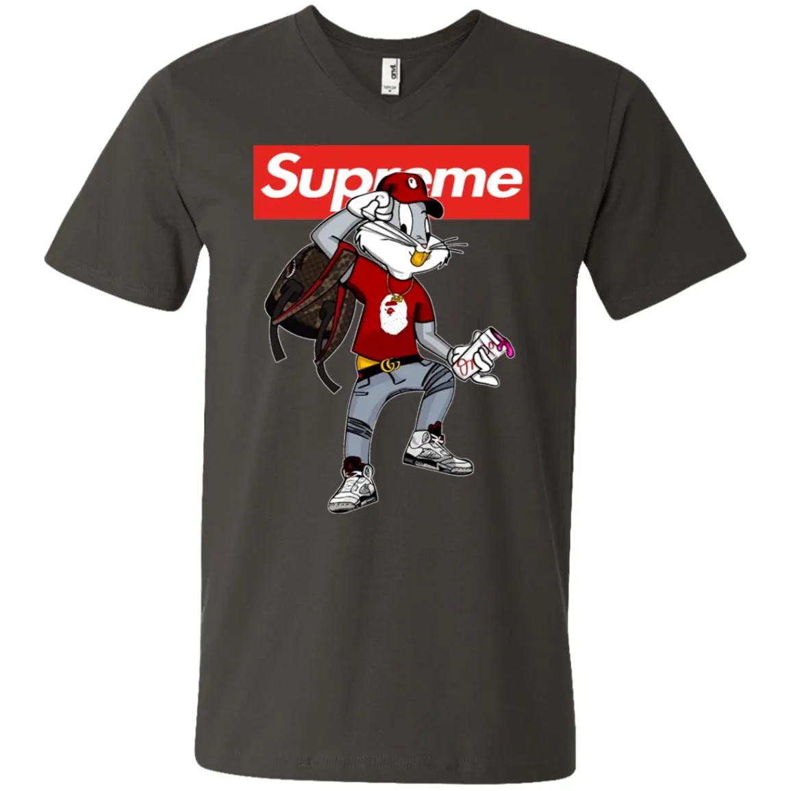 Supreme Rabbit Shirt Men V-Neck T-Shirt