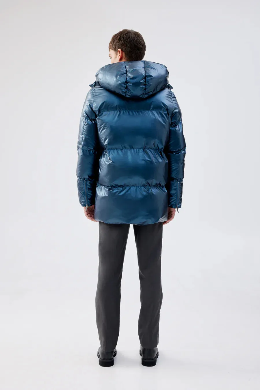 Taiga Puffer Jacket | Metallic Navy