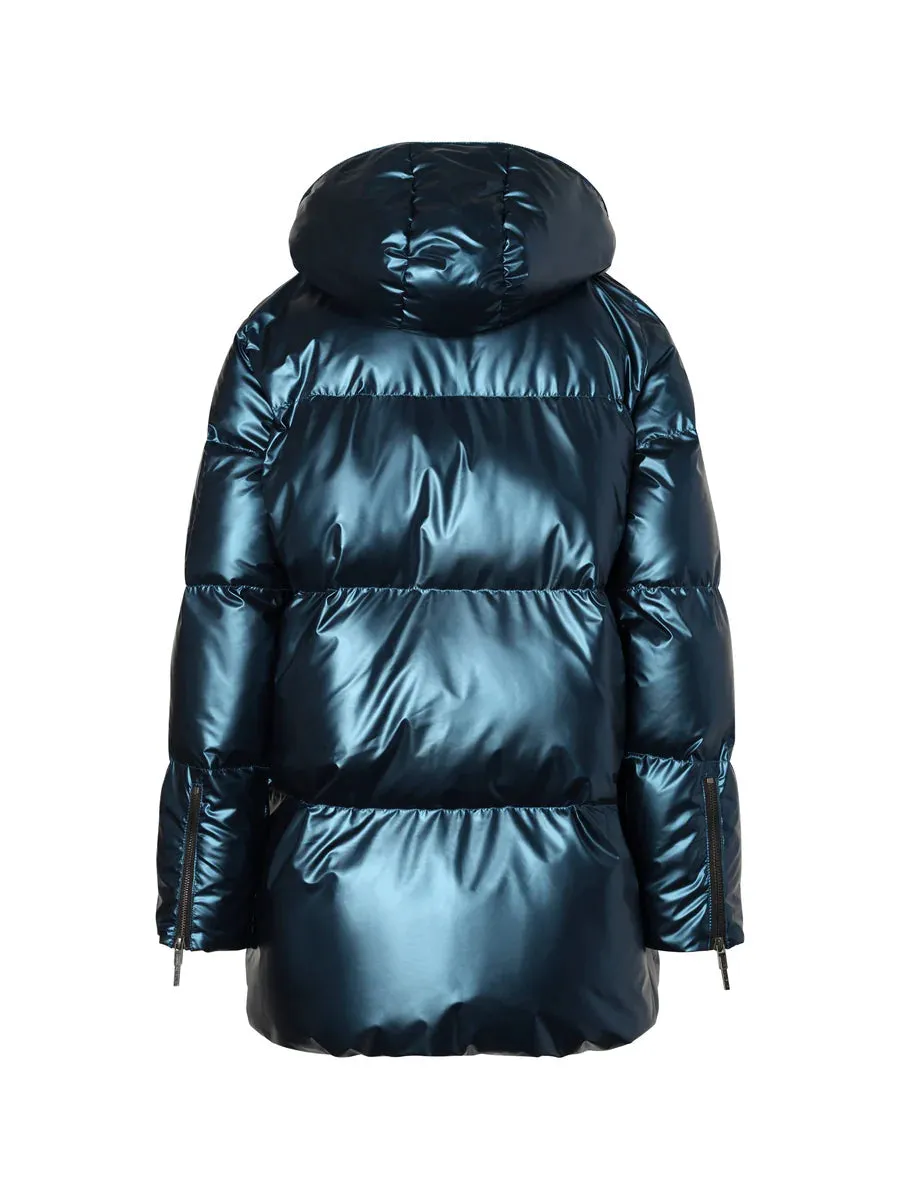 Taiga Puffer Jacket | Metallic Navy