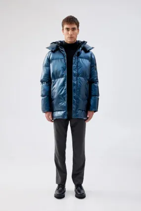 Taiga Puffer Jacket | Metallic Navy