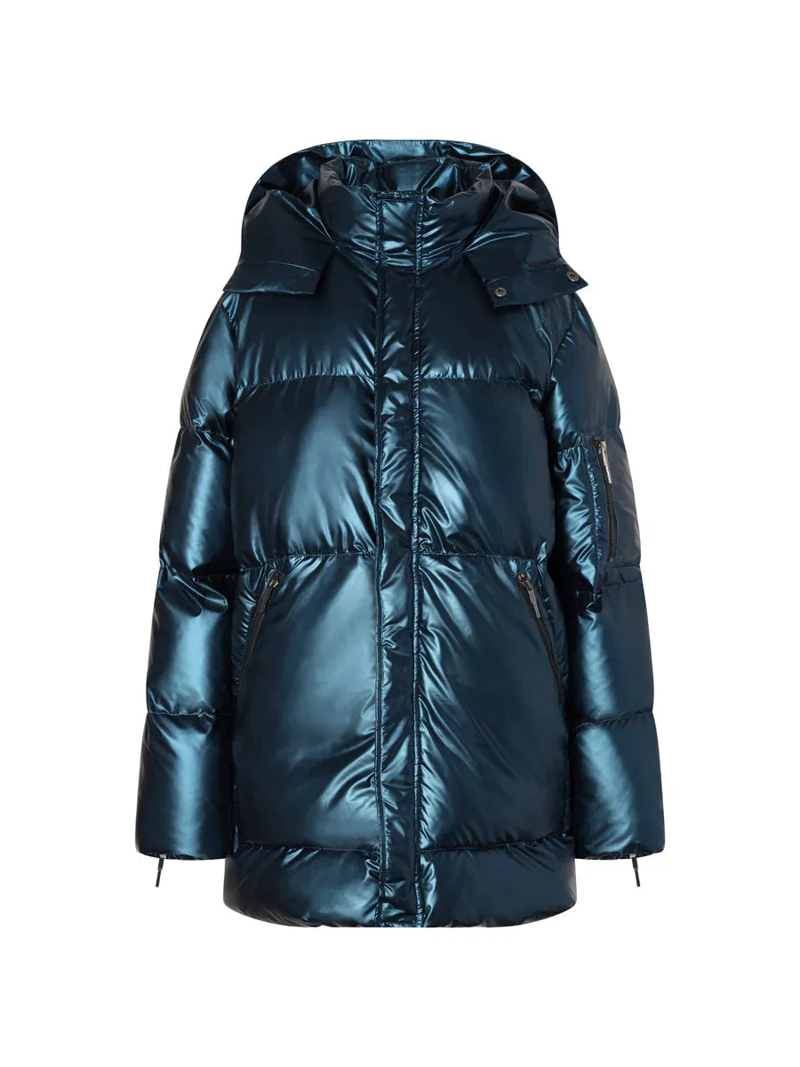 Taiga Puffer Jacket | Metallic Navy