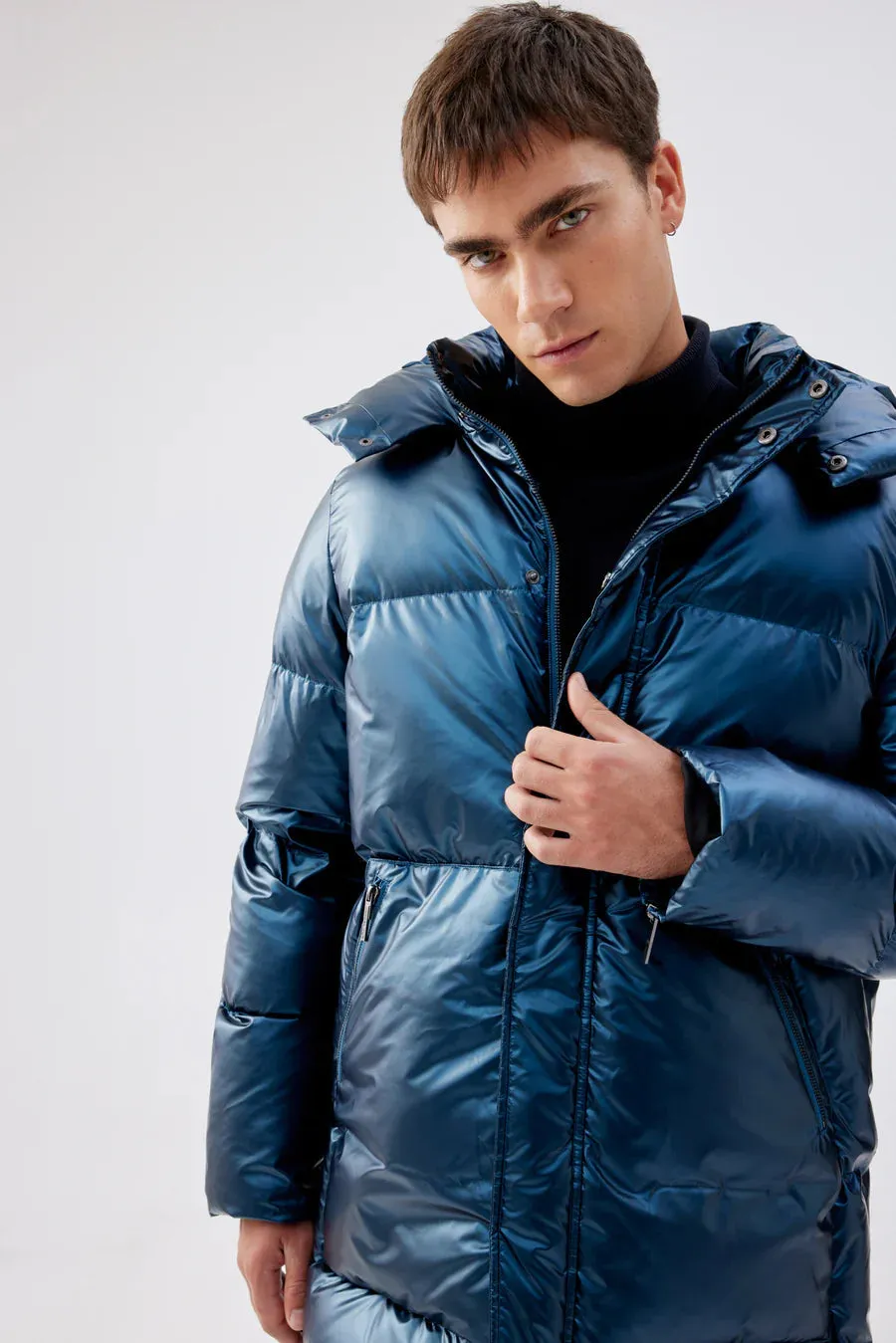 Taiga Puffer Jacket | Metallic Navy