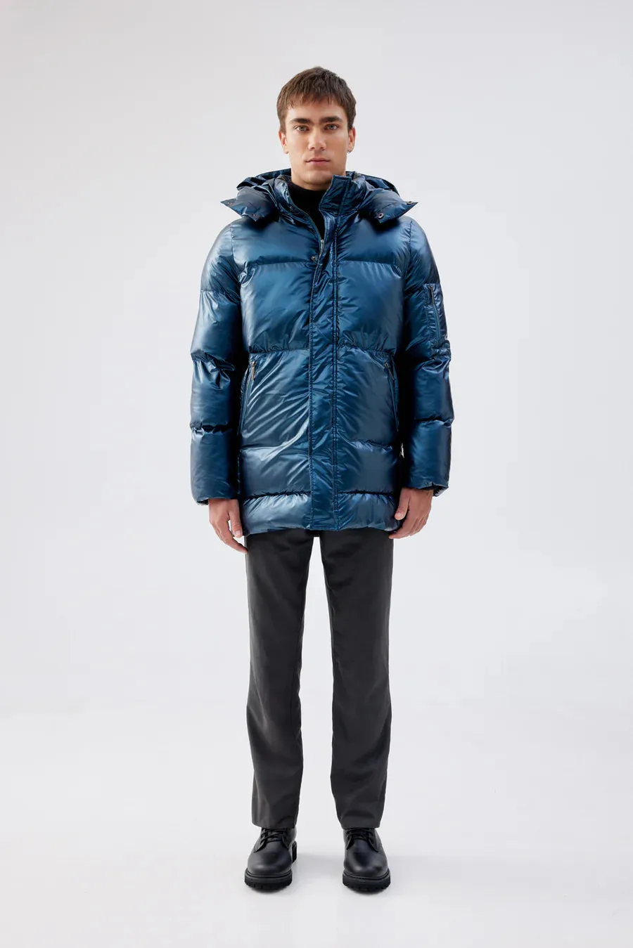 Taiga Puffer Jacket | Metallic Navy