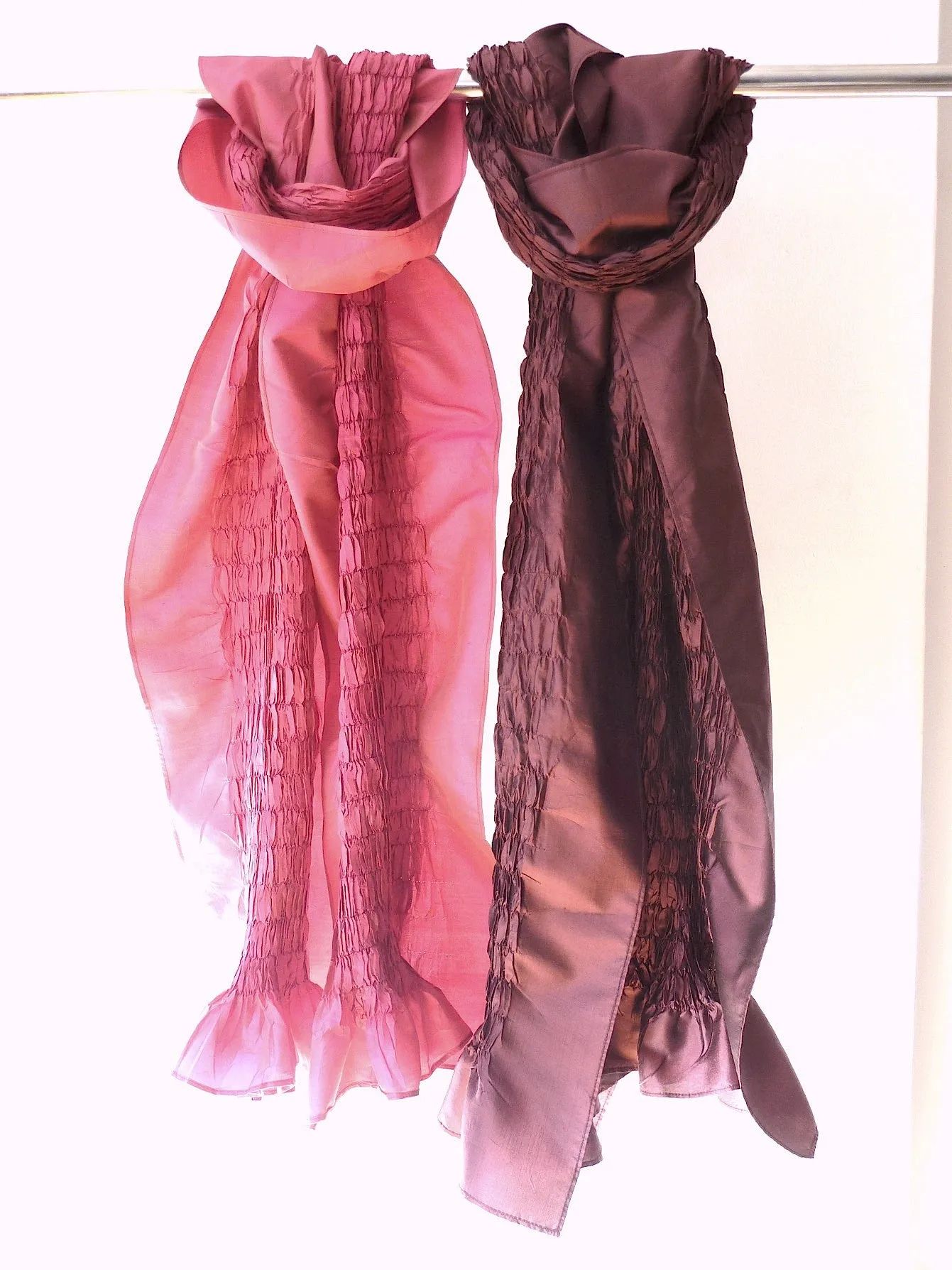 Thai Silk Taffeta Opera Shawl Eggplant