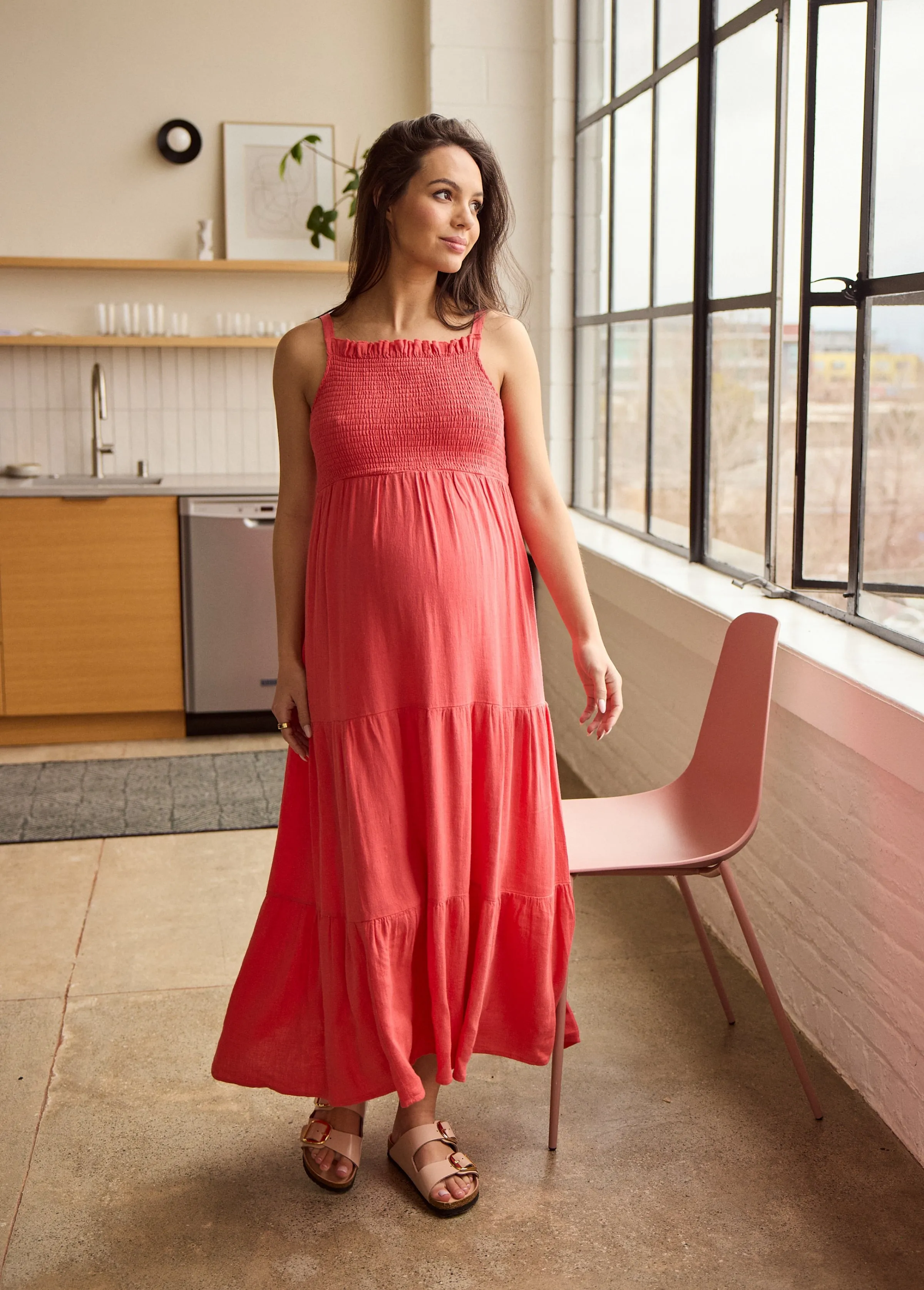 The Smocked Maternity Maxi Dress