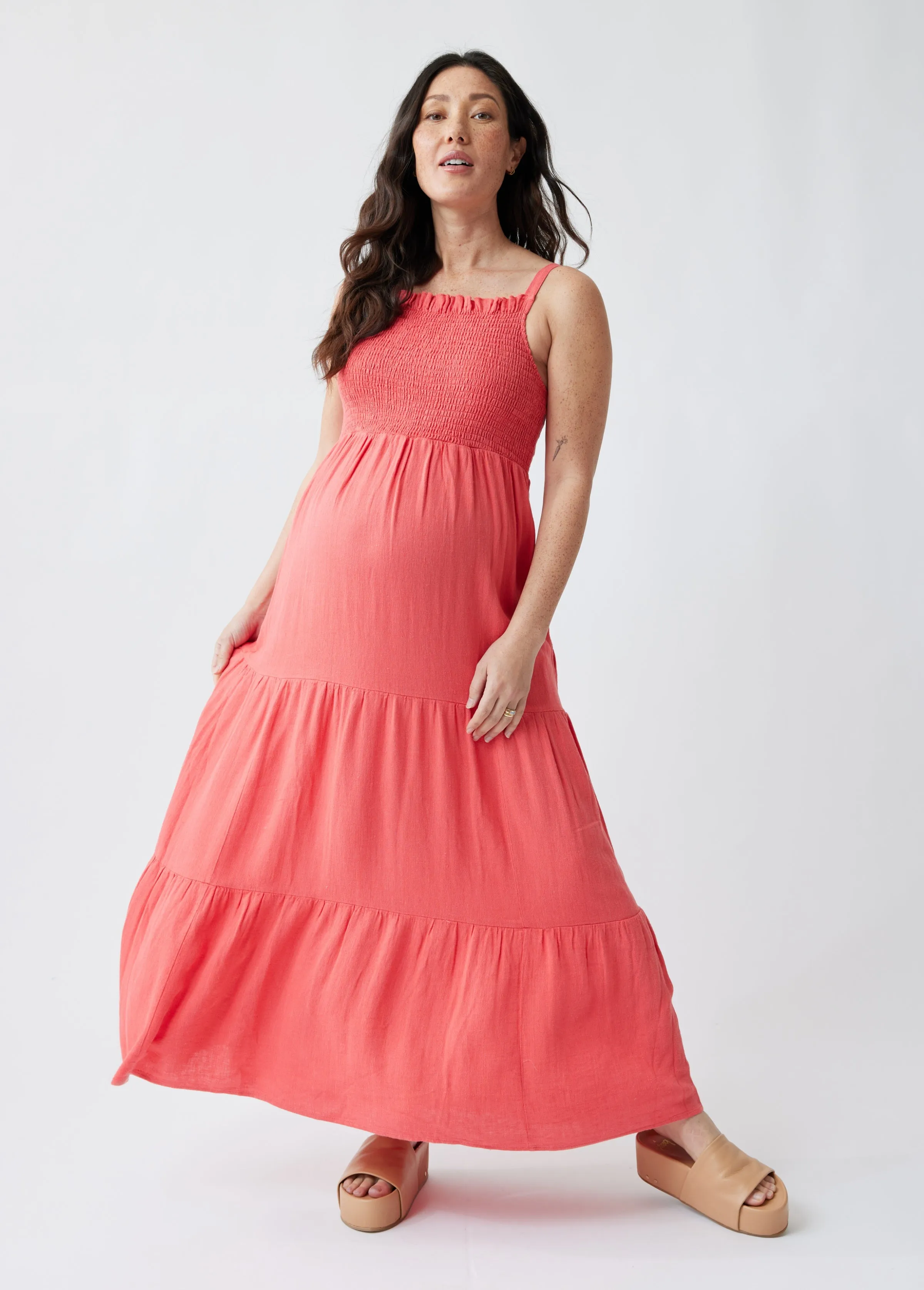 The Smocked Maternity Maxi Dress