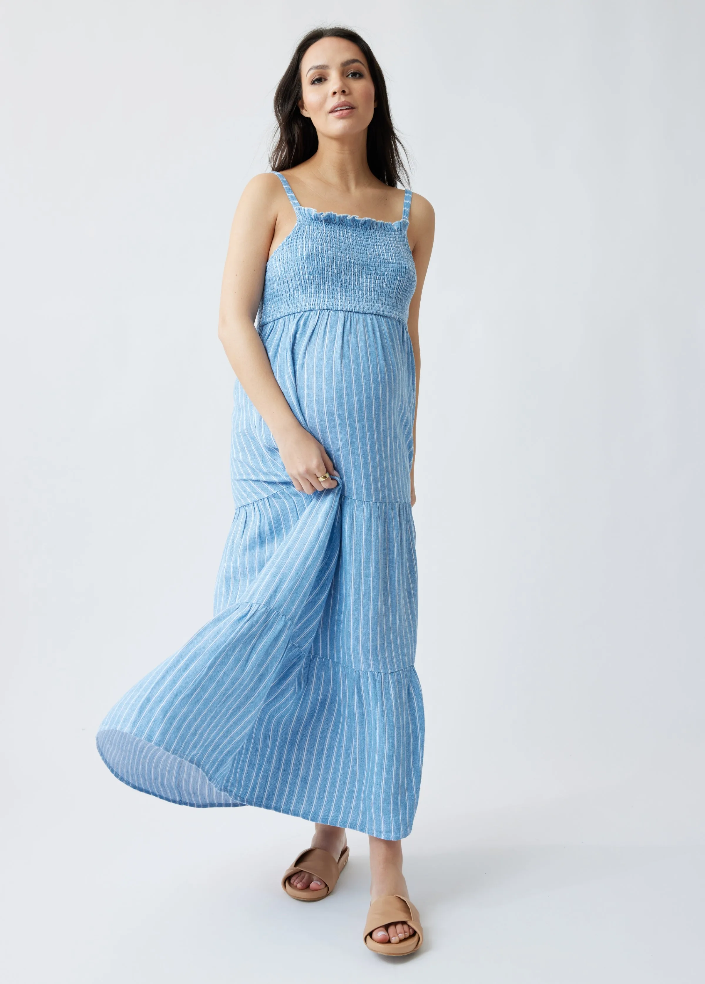 The Smocked Maternity Maxi Dress