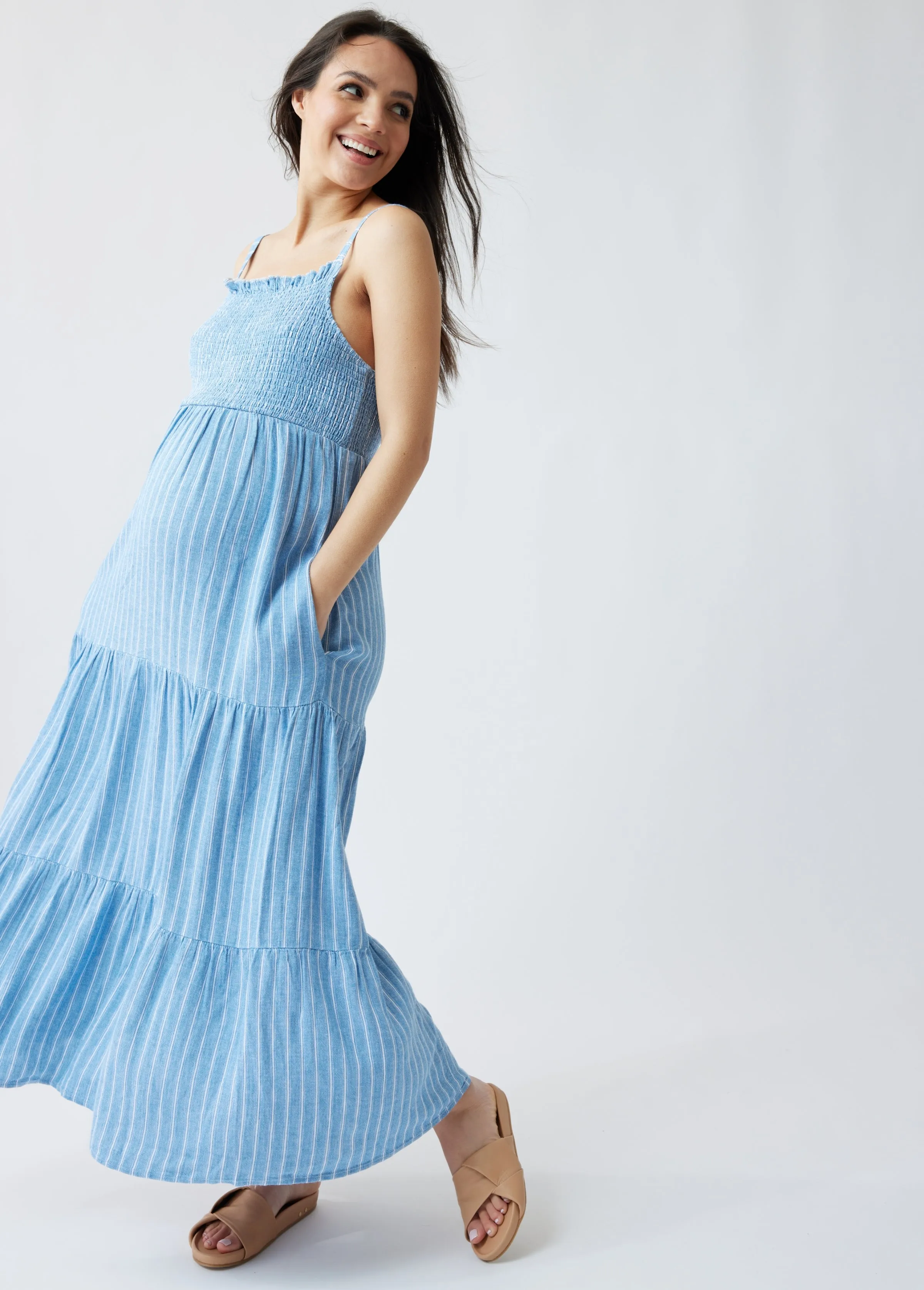 The Smocked Maternity Maxi Dress