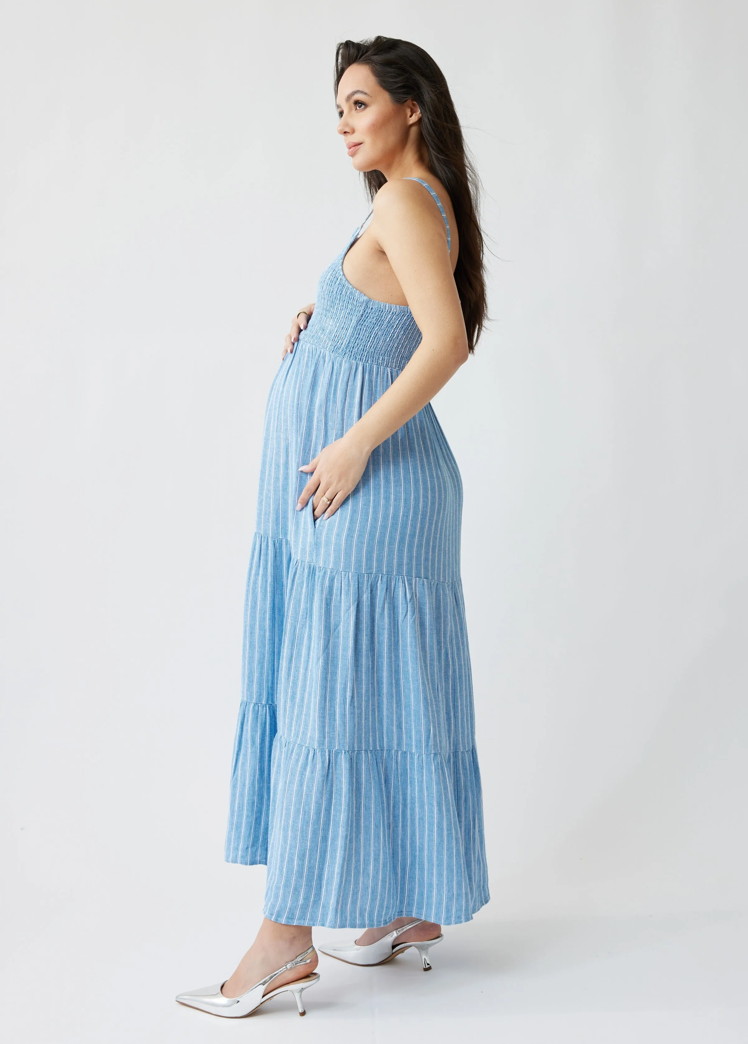 The Smocked Maternity Maxi Dress