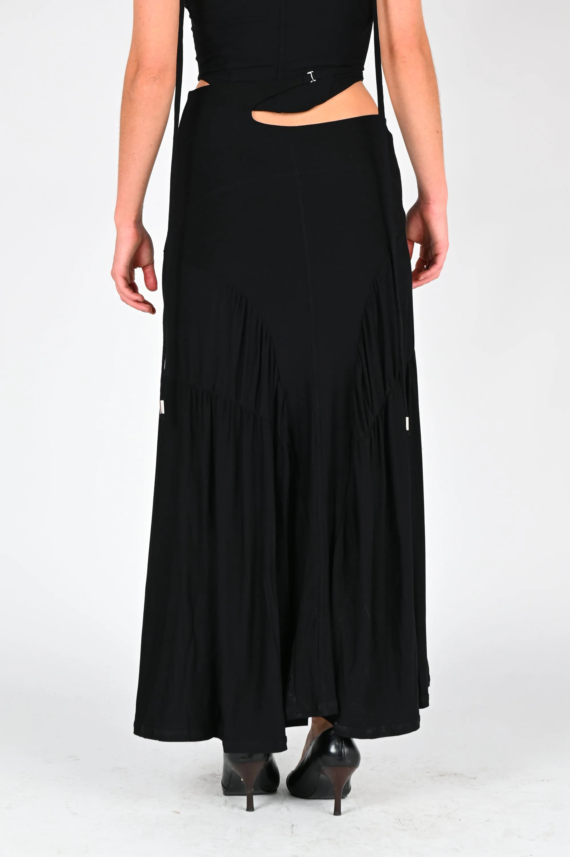 Toilè Reversible Maxi Skirt in Black