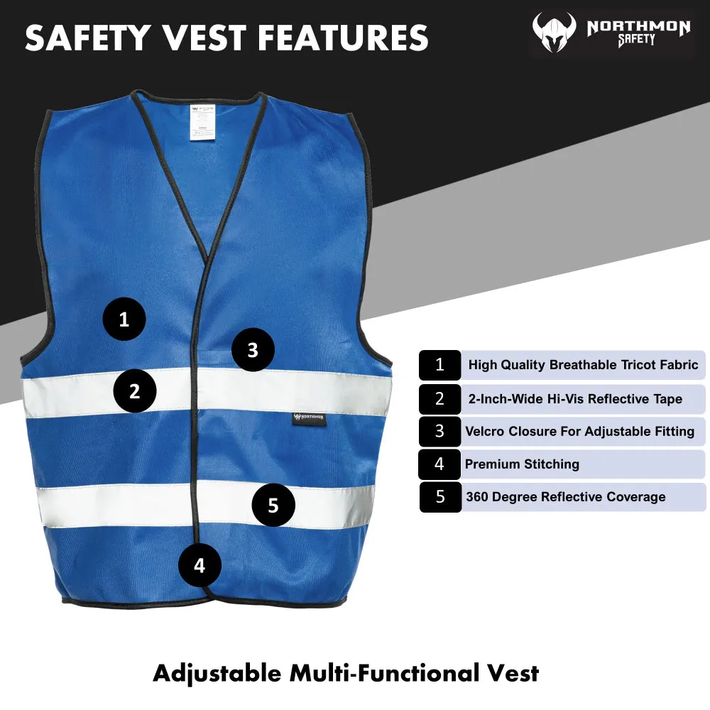 Two Band Reflective Solid Safety Vest - 103 Series - Royal Blue