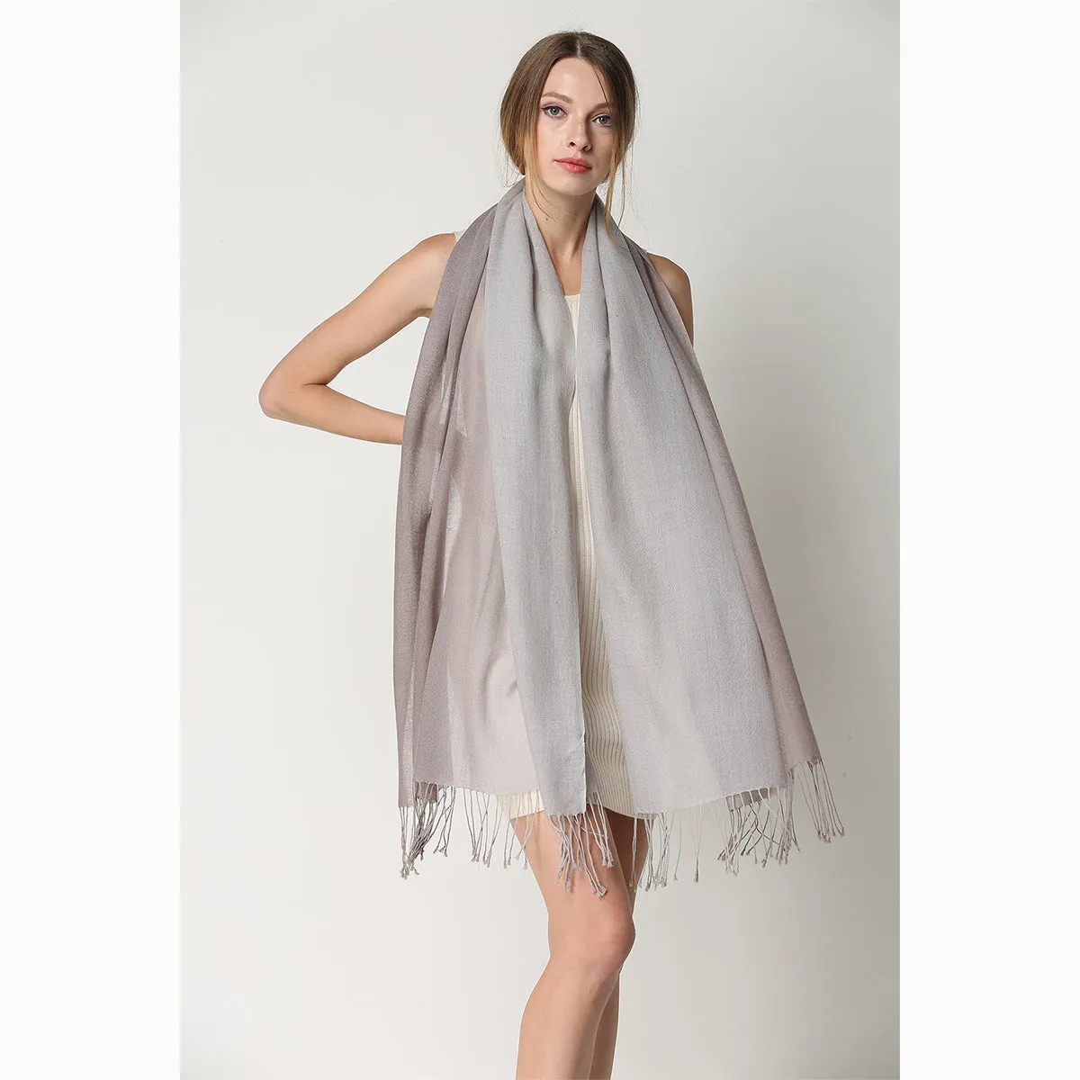 Ugg 100% Merino Wool Tie Dye Scarf Grey and Taupe