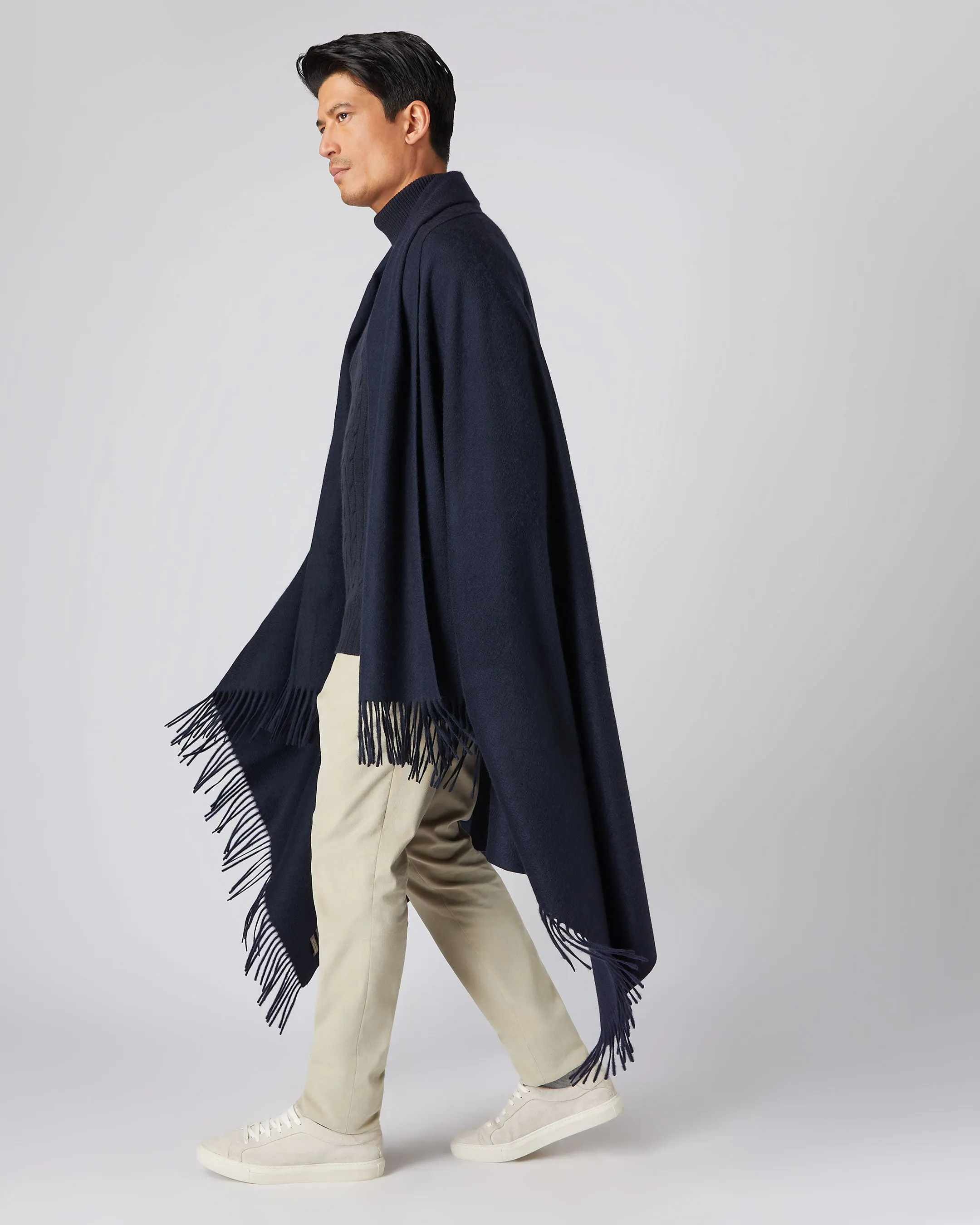 Unisex Woven Cashmere Blanket Navy Blue