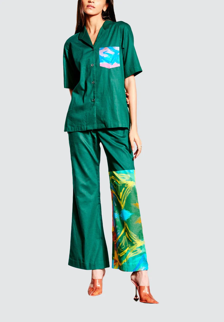 Untitled Panelled Flared Pants