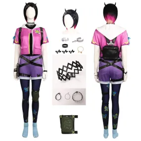 Valorant Clove Cosplay Costume Game Valorant Immortal Characters Halloween Suit With Clove Wigs