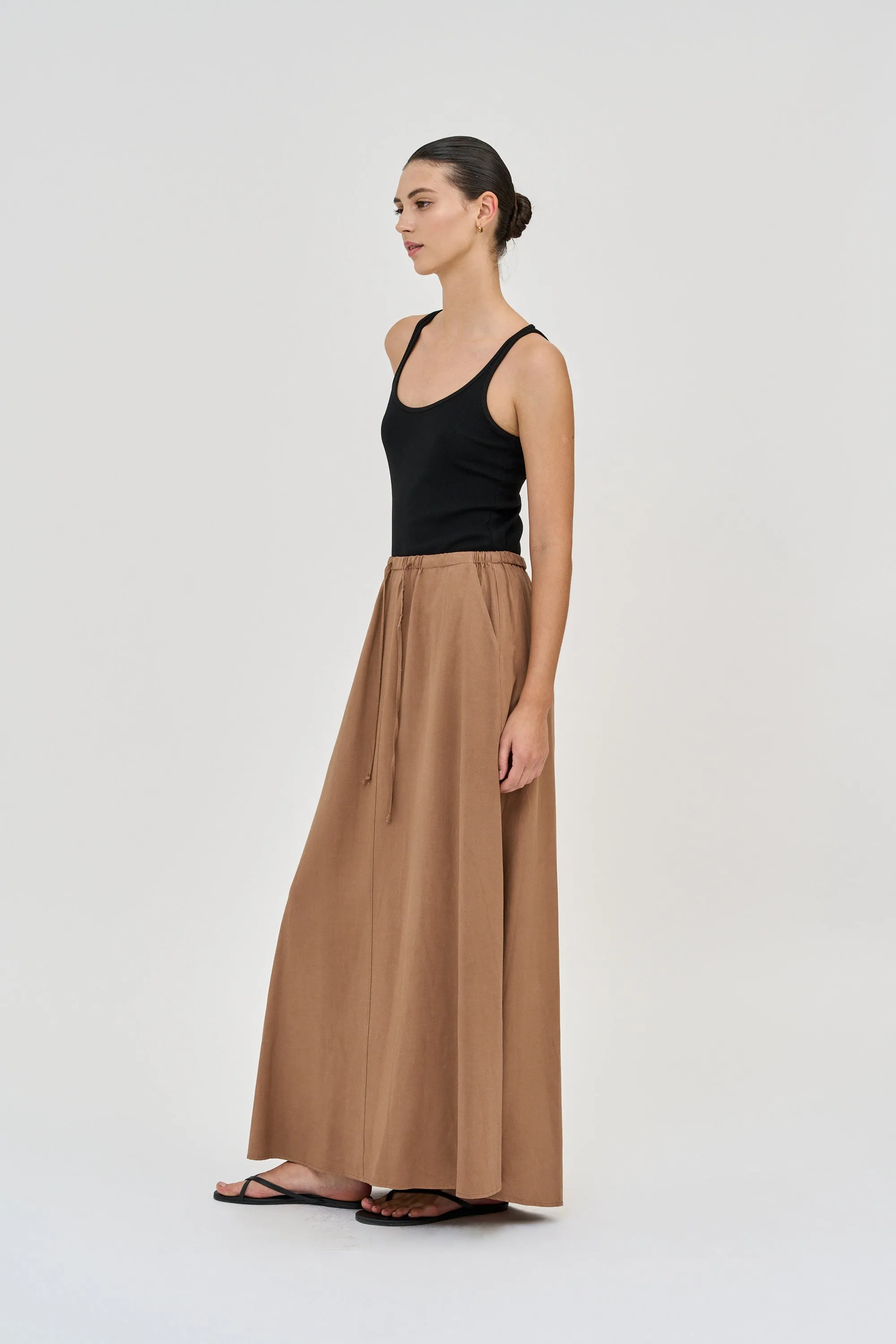 Vera Skirt Linen Brown