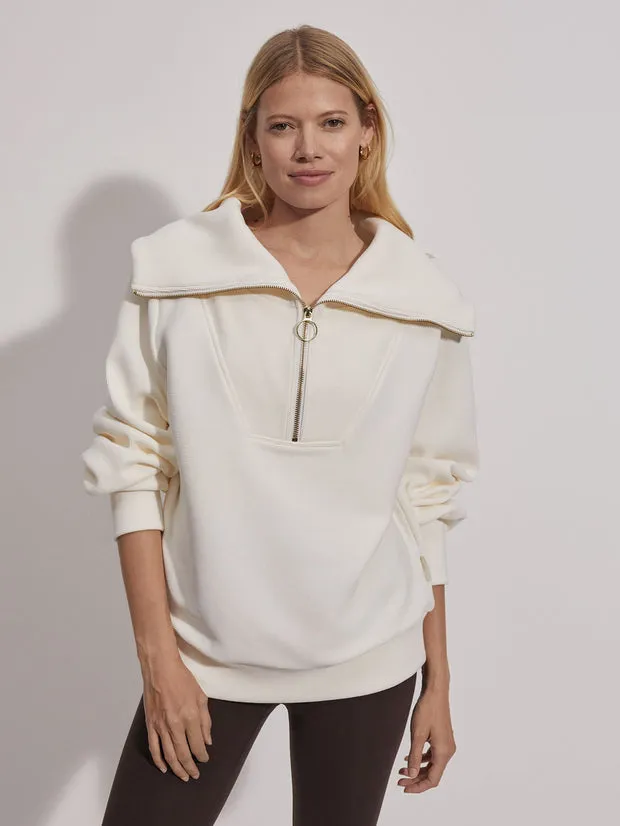 Vine Half-Zip Pullover in Ivory