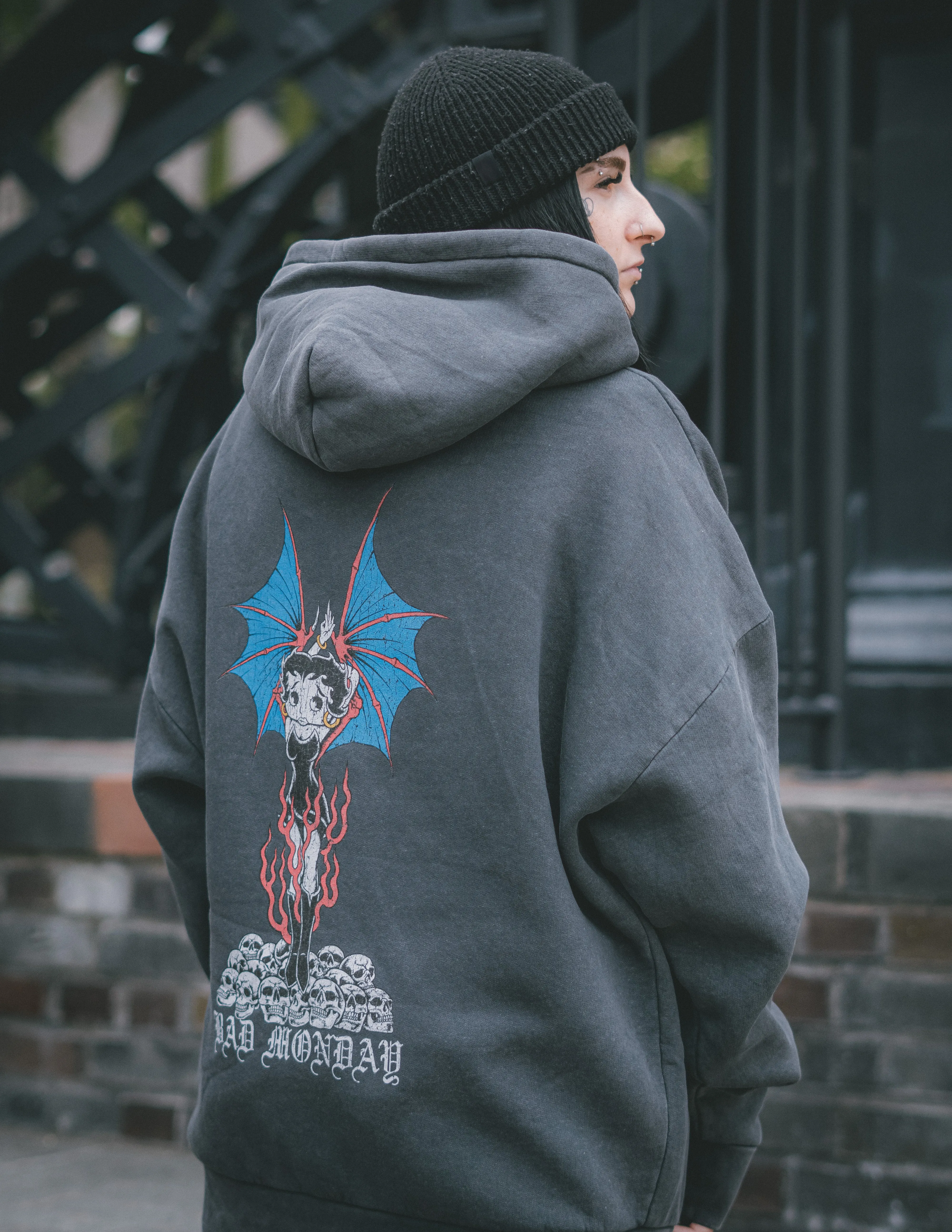 Vintage Relax Fit Betty Devil Hoodie