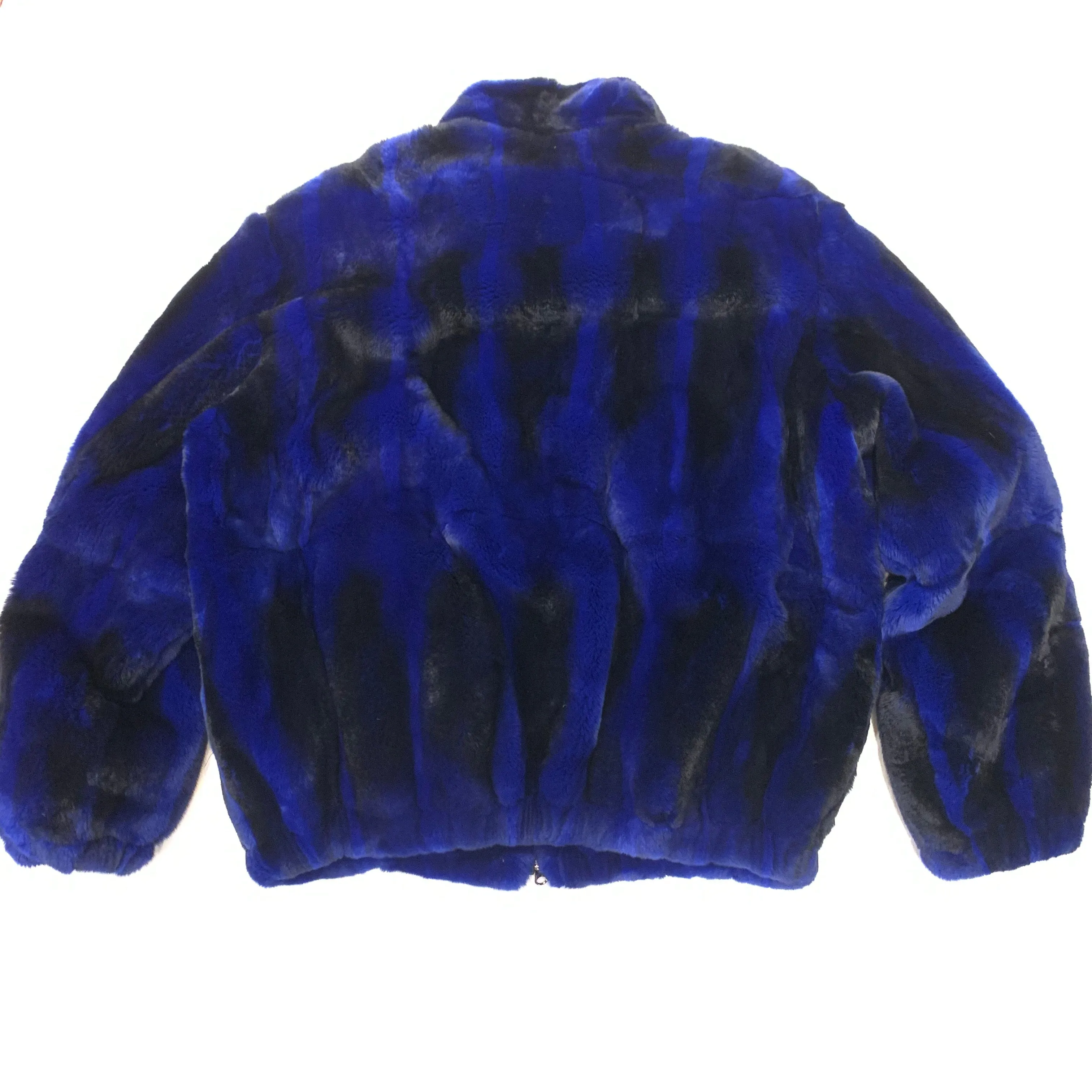 Volare Men's Blue Rex Chinchilla Fur Coat