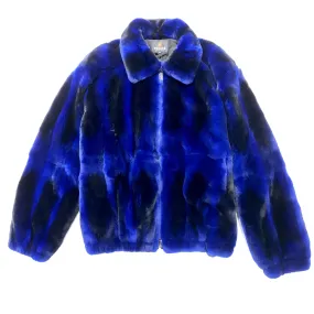 Volare Men's Blue Rex Chinchilla Fur Coat