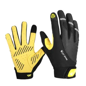 WEST BIKING YP0211209 Bicycle Gloves Shock Absorber Anti-Slip Touch Screen Glove, Size: L(Yellow Black)